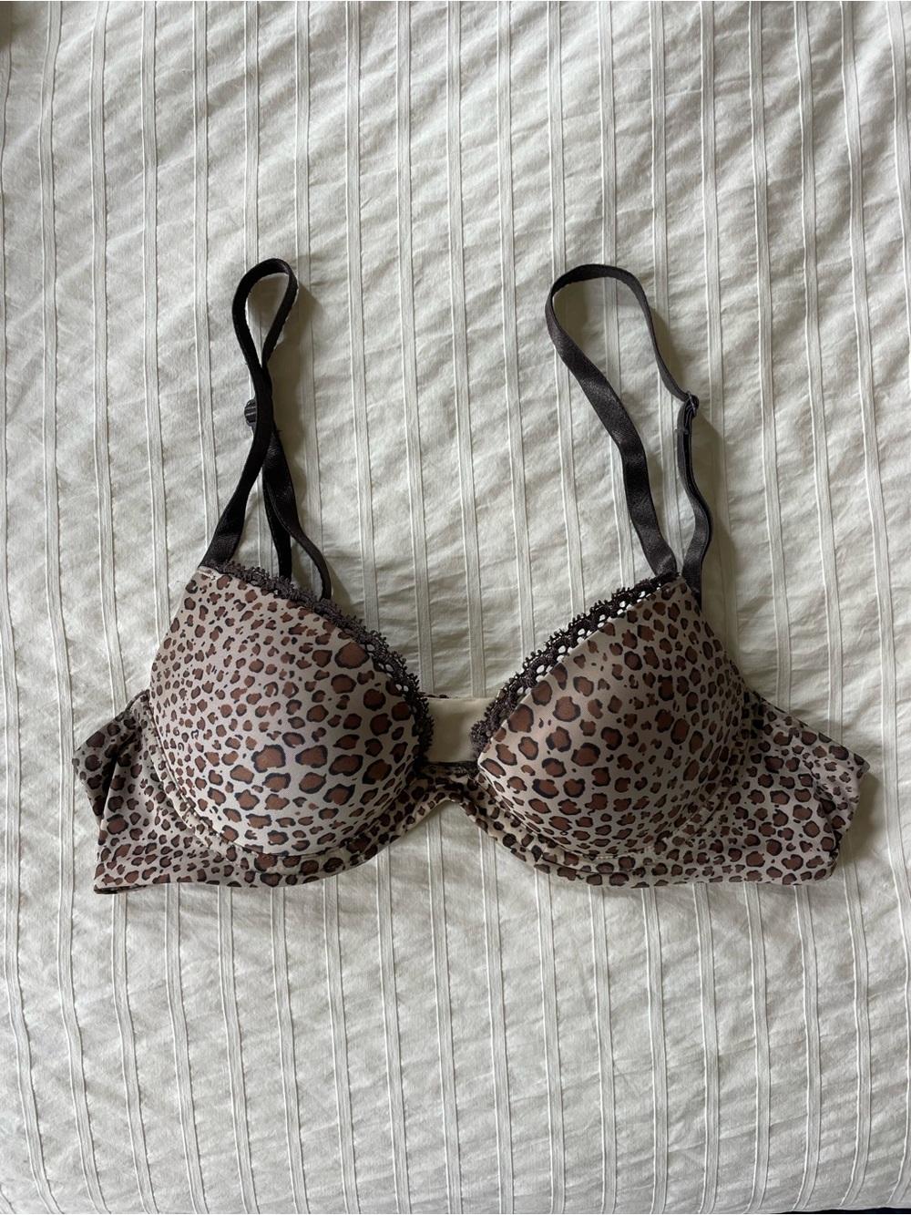 Calvin Klein Leopard Print Bra - Brown & Black
